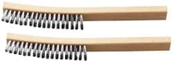 Ability One - 4 Rows x 1 Column Steel Plater's Brush - 13" OAL, 1" Trim Length, Wood Curved Handle - A1 Tooling