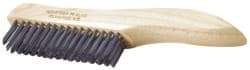 Ability One - 2 Rows x 1 Column Stainless Steel Scratch Brush - 10" OAL, 1" Trim Length, Plastic Shoe Handle - A1 Tooling