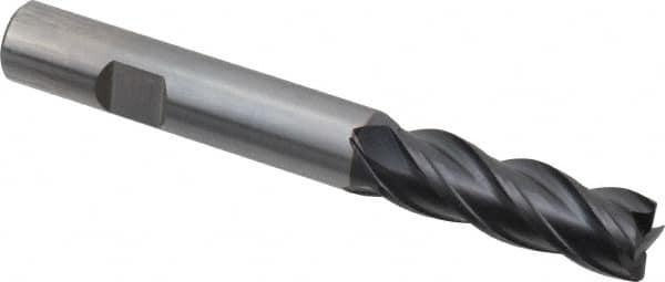 OSG - 1/2", 4 Flute, Single End, Solid Carbide, 0.02" Corner Radius End Mill - 4" OAL, Right Hand Flute, 1-1/2" LOC, Right Hand Cut - A1 Tooling