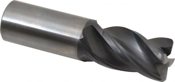 Corner Radius End Mill: 1″ Dia, 1-1/2″ LOC, 0.09″ Radius, 4 Flutes, Solid Carbide 4″ OAL, 1″ Shank Dia, 35 ° Helix, TiAlN Coated, Corner Radius End, Centercutting, Series VG434