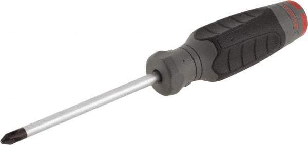 Proto - #2, 8-1/4" OAL, Standard Phillips Screwdriver - 4" Blade Length, Round Shank, Ergonomic Handle - A1 Tooling