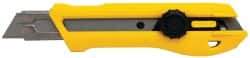 Stanley - Snap Utility Knife - 4-3/8" Blade, Yellow, Silver & Black Elastomer Plastic Handle, 1 Blade Included - A1 Tooling