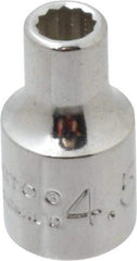 Proto - 1/4" Drive, Standard Hand Socket - 12 Points, 7/8" OAL, Alloy Steel, Chrome Finish - A1 Tooling