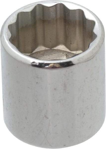 Proto - 1/4" Drive, Standard Hand Socket - 12 Points, 7/8" OAL, Alloy Steel, Chrome Finish - A1 Tooling