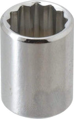 Proto - 19/32", 3/8" Drive, Standard Hand Socket - 12 Points, 1-1/8" OAL, Alloy Steel, Chrome Finish - A1 Tooling