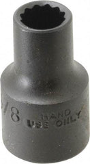 Proto - 3/8", 1/2" Drive, Standard Hand Socket - 12 Points, 1-1/2" OAL, Alloy Steel, Black Finish - A1 Tooling