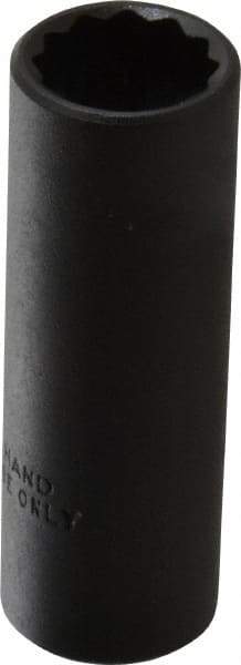 Proto - 1/2", 3/8" Drive, Deep Hand Socket - 12 Points, 2-1/8" OAL, Alloy Steel, Black Finish - A1 Tooling