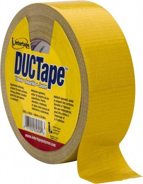 Intertape - 2" x 55m Yellow Duct Tape - 9 mil, Rubber Adhesive, Polyethylene Cloth Backing, 18 Lb/ln Tensile Strength, 32°F to 160°F, Series AC20 - A1 Tooling