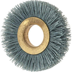 Osborn - 2" OD, 5/8" Arbor Hole, Crimped Nylon Wheel Brush - 3/8" Face Width, 7/16" Trim Length, 0.022" Filament Diam, 15,000 RPM - A1 Tooling