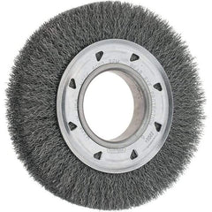 Osborn - 6" OD, 2" Arbor Hole, Crimped Steel Wheel Brush - 7/8" Face Width, 1" Trim Length, 0.0104" Filament Diam, 6,000 RPM - A1 Tooling