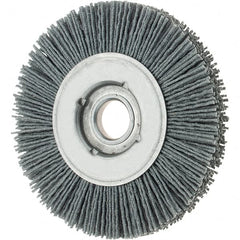 Osborn - 4" OD, 5/8" Arbor Hole, Crimped Nylon Wheel Brush - 5/8" Face Width, 3/4" Trim Length, 0.04" Filament Diam, 12,000 RPM - A1 Tooling