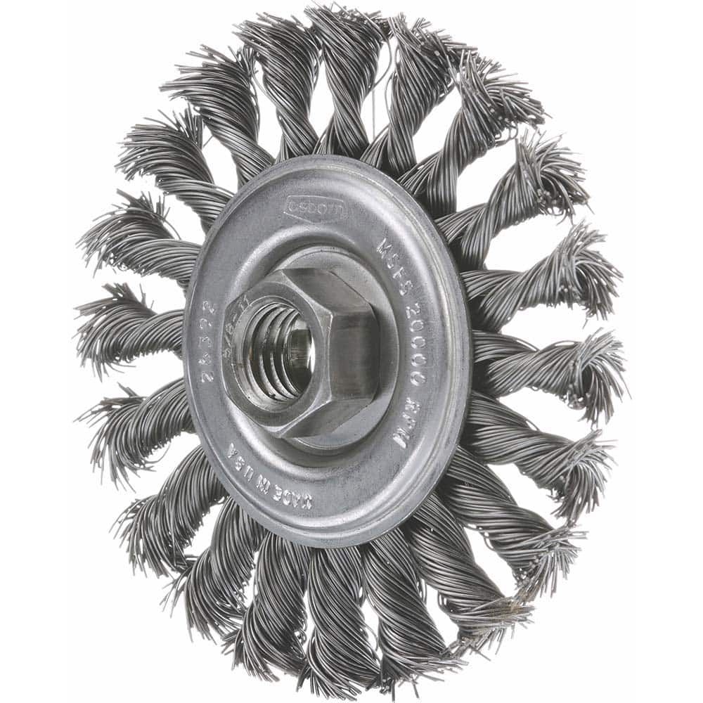 Osborn - Wheel Brushes; Wire Type: Knotted ; Fill Material: Stainless Steel ; Trim Length (Inch): 7/8 ; Filament Wire Diameter Range: 0.0300 & Above - Exact Industrial Supply