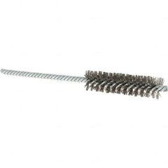 Osborn - 1/2" Diam Helical Stainless Steel Tube Brush - Double Spiral, 0.004" Filament Diam, 2" Brush Length, 5" OAL, 0.187" Diam Shank - A1 Tooling