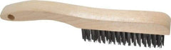 Osborn - 4 Rows x 16 Columns Steel Scratch Brush - 5-1/4" Brush Length, 10" OAL, 1-1/8" Trim Length, Wood Shoe Handle - A1 Tooling