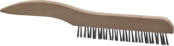 Osborn - 1 Rows x 16 Columns Steel Plater's Brush - 5" Brush Length, 10" OAL, 3/4" Trim Length, Wood Shoe Handle - A1 Tooling