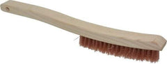 Osborn - 4 Rows x 18 Columns Polypropylene Plater's Brush - 6" Brush Length, 13-1/4" OAL, 7/8" Trim Length, Wood Curved Handle - A1 Tooling