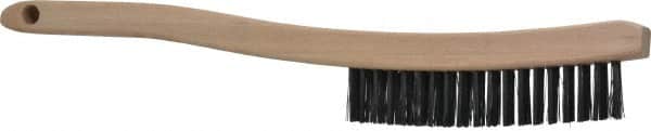 Osborn - 3 Rows x 19 Columns Steel Scratch Brush - 6" Brush Length, 13-3/4" OAL, 1-1/8" Trim Length, Wood Curved Handle - A1 Tooling