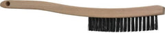 Osborn - 3 Rows x 19 Columns Steel Scratch Brush - 6" Brush Length, 13-3/4" OAL, 1-1/8" Trim Length, Wood Curved Handle - A1 Tooling