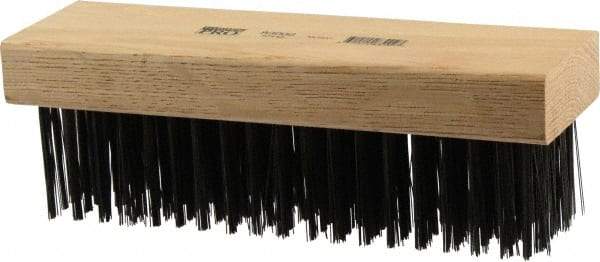 Osborn - 6 Rows x 19 Columns Steel Scratch Brush - 7-1/4" Brush Length, 1-5/8" Trim Length, Wood Straight Handle - A1 Tooling