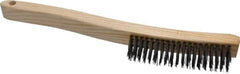 Osborn - 4 Rows x 19 Columns Steel Scratch Brush - 6" Brush Length, 13-11/16" OAL, 1-1/8" Trim Length, Wood Curved Handle - A1 Tooling