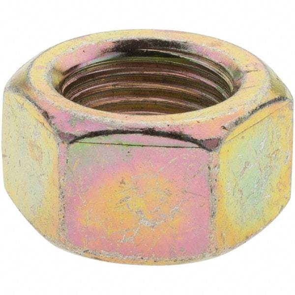 Value Collection - 5/8-18 UNF Steel Right Hand Hex Nut - 15/16" Across Flats, 35/64" High, Zinc Yellow Dichromate Finish - A1 Tooling