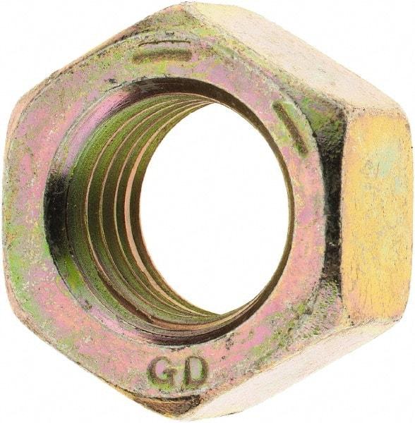 Value Collection - 3/4-10 UNC Steel Right Hand Hex Nut - 1-1/8" Across Flats, 41/64" High, Zinc Yellow Dichromate Finish - A1 Tooling