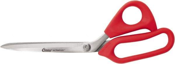 Clauss - 7" LOC, 10" OAL Stainless Steel Straight Shears - Rubber Straight Handle, For Paper, Fabric - A1 Tooling