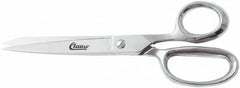 Clauss - 4" LOC, 8" OAL Chrome Plated Straight Shears - Steel Straight Handle, For Paper, Fabric - A1 Tooling