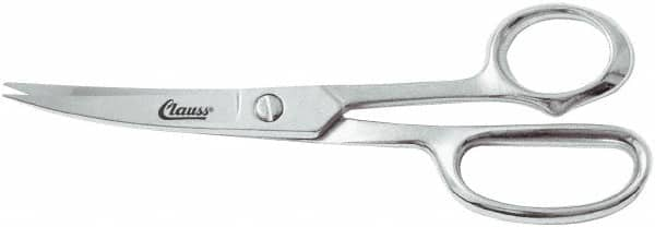 Clauss - 5" LOC, 8-1/2" OAL Chrome Plated Curved Shears - Steel Offset Handle, For Paper, Fabric - A1 Tooling