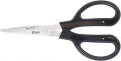 Clauss - 4" LOC, 9-1/4" OAL Stainless Steel Blunt Point Trimmers - Serrated, Plastic Handle, For Paper, Fabric - A1 Tooling