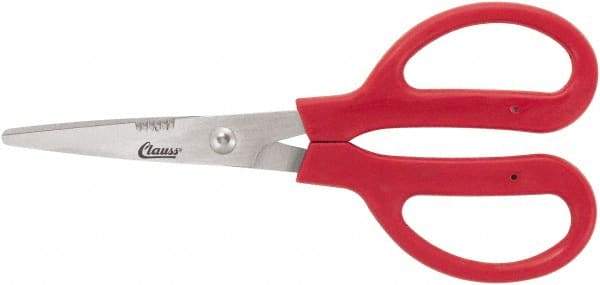 Clauss - 4" LOC, 7" OAL Stainless Steel Dubbed Trimmers - Serrated, Plastic Handle, For Paper, Fabric - A1 Tooling