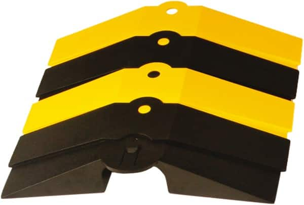 UltraTech - 1 Channel, 1 Ft Long, 1-1/2" Max Compatible Cable Diam, Yellow/Black ABS On Floor Cable Cover - 13-5/8" Overall Width x 2-1/8" Overall Height, 3" Channel Width x 1-1/2" Channel Height - A1 Tooling