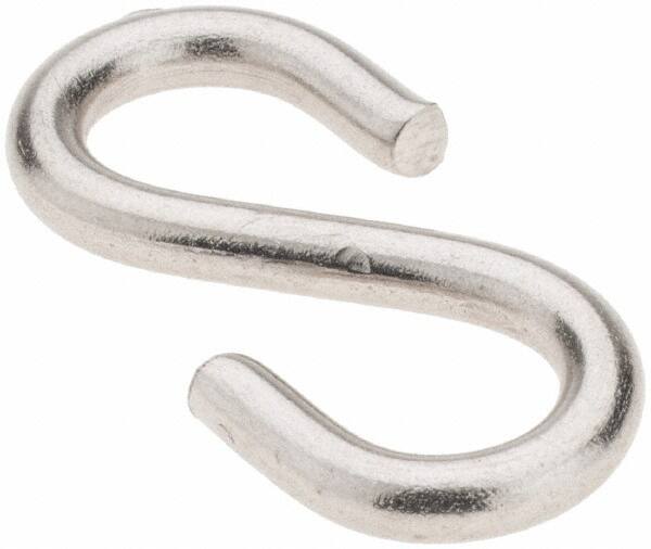 Value Collection - Stainless Steel S-Hook - 17 Lb Capacity, 0.114" Wire, 1-1/4" OAL - A1 Tooling