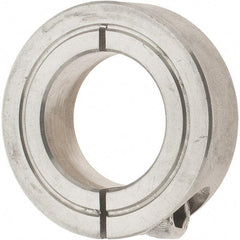 Value Collection - 1" Bore, Stainless Steel, One Piece Clamp Collar - 1-3/4" Outside Diam, 1/2" Wide - A1 Tooling