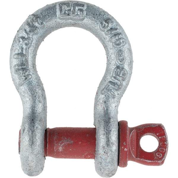 Value Collection - 5/16" Nominal Chain Size, 0.75 Ton Steel Screw Anchor Shackle - A1 Tooling