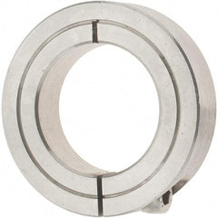 Value Collection - 1-1/4" Bore, Stainless Steel, One Piece Clamp Collar - 2-1/16" Outside Diam, 1/2" Wide - A1 Tooling