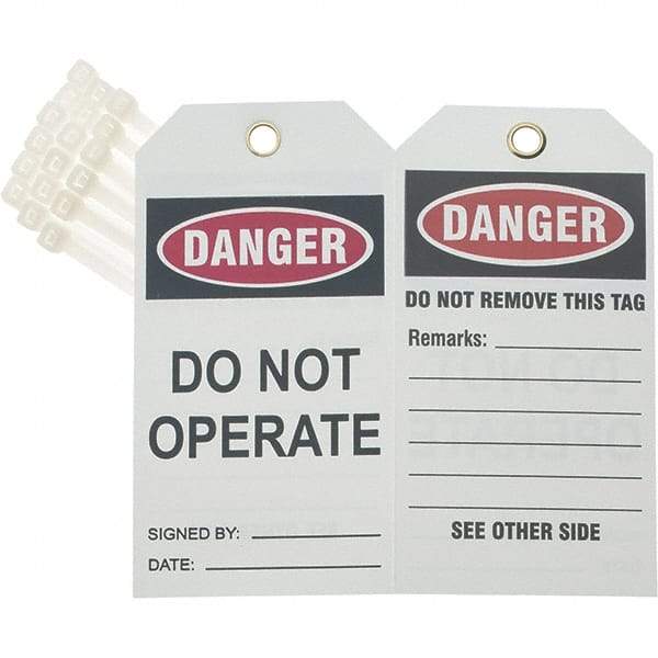 Value Collection - 5-1/2" High x 3" Long, CAUTION - DO NOT OPERATE, English Safety & Facility Tag - Tag Header: Danger - A1 Tooling