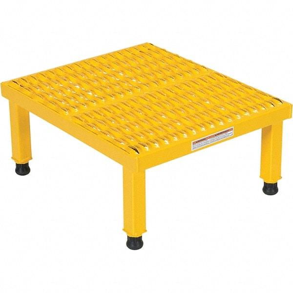 Vestil - 9" High x 19" Wide x 24" Deep, Yellow Step Stand - Steel, 500 Lb Capacity - A1 Tooling