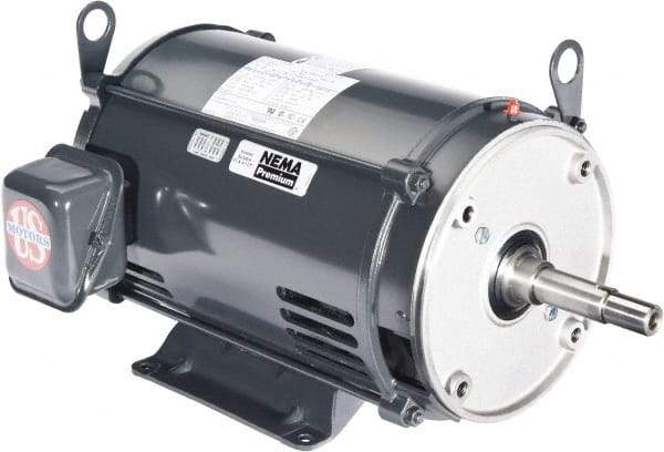 US Motors - 10 hp, ODP Enclosure, No Thermal Protection, 3,500 RPM, 208-230/460 Volt, 60 Hz, Three Phase Energy Efficient Motor - Size 213 Frame, Rigid Mount, 1 Speed, Ball Bearings, 27.5-25.3/12.6 Full Load Amps, F Class Insulation, CCW Lead End - A1 Tooling