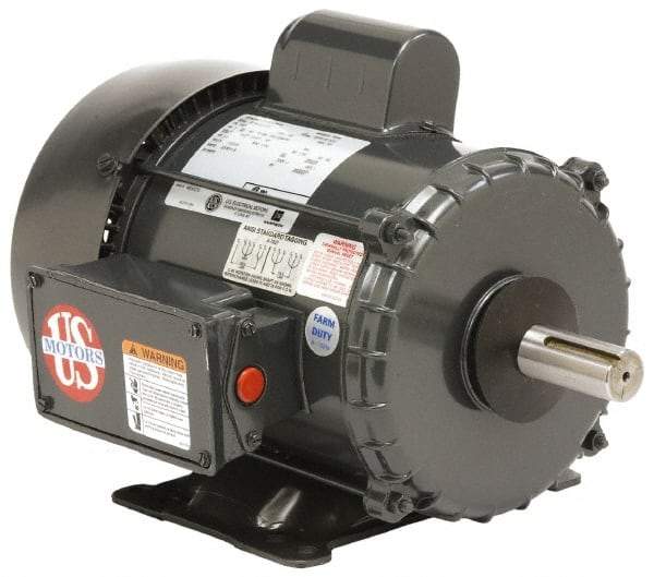 US Motors - 1/2 hp, TEFC Enclosure, 1,725 RPM, 115/230 Volt, 60 Hz, Industrial Electric AC/DC Motor - Size 56 Frame, 1 Speed, Ball Bearings, B Class Insulation, Reversible - A1 Tooling