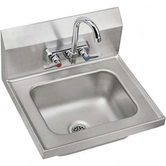 ELKAY - Stainless Steel Sinks Type: Hand Sink Wall Mount w/Manual Faucet Outside Length: 16-3/4 (Inch) - A1 Tooling