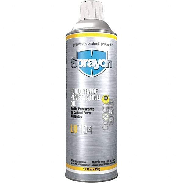 Sprayon - 20 oz Aerosol Spray Lubricant - Clear, -40°F to 475°F, Food Grade - A1 Tooling