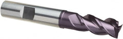 Guhring - 1/8", 1/4" LOC, 1/8" Shank Diam, 2" OAL, 3 Flute, Solid Carbide Square End Mill - Single End, FIREX Finish, Spiral Flute, 41/43/45° Helix, Centercutting, Right Hand Cut, Right Hand Flute, Series 4255 - A1 Tooling