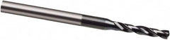 Guhring - 1.1mm, 140° Point, Solid Carbide Micro Drill Bit - 47mm OAL, 6.6mm Flute Length, 3mm Shank Diam, Series 6400 - A1 Tooling