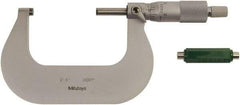 Mitutoyo - 2 to 3" Range, 0.0001" Graduation, Mechanical Outside Micrometer - Ratchet Stop Thimble, 1.1" Throat Depth, Accurate to 0.0001" - A1 Tooling