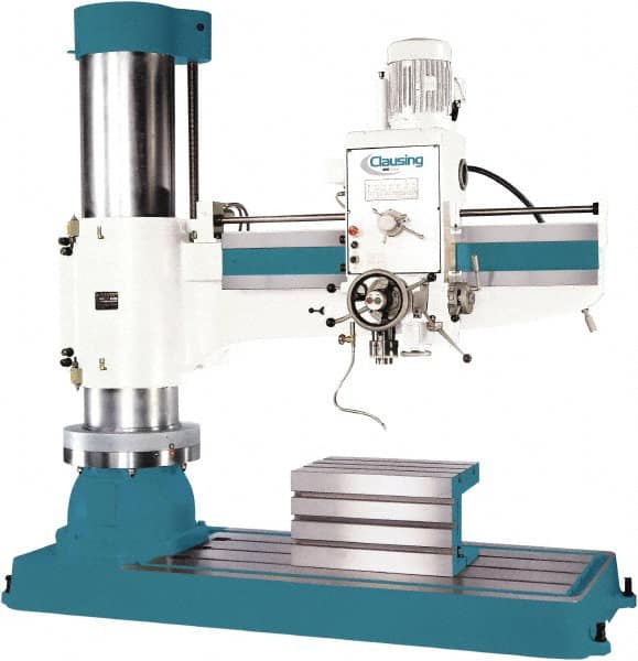 Clausing - 62.2" Swing, Geared Head Radial Arm Drill Press - 12 Speed, 7-1/2 hp, Three Phase - A1 Tooling