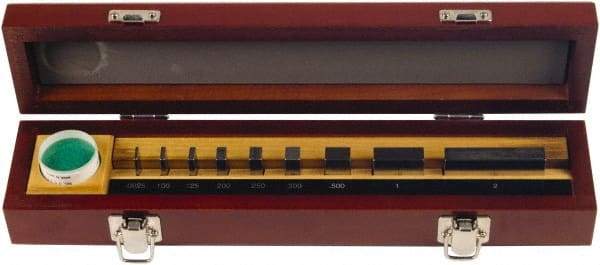 Mitutoyo - 9 Piece, 1/16 to 2", Grade AS-1, Steel Gage Block Set - Rectangular - A1 Tooling