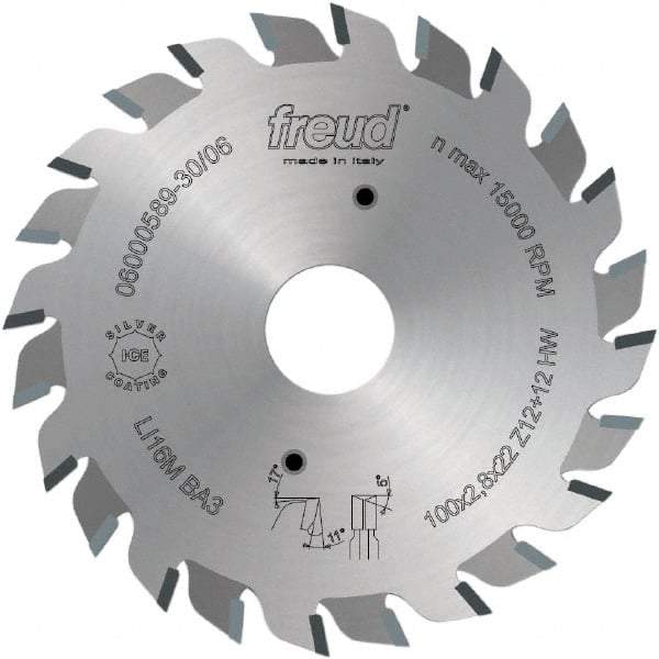 Freud - 100mm Diam, 3/4" Arbor Hole Diam, Wet & Dry Cut Saw Blade - Carbide-Tipped, Standard Round Arbor - A1 Tooling