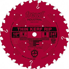 Freud - 10" Diam, 5/8" Arbor Hole Diam, 24 Tooth Wet & Dry Cut Saw Blade - Carbide-Tipped, Standard Round Arbor - A1 Tooling