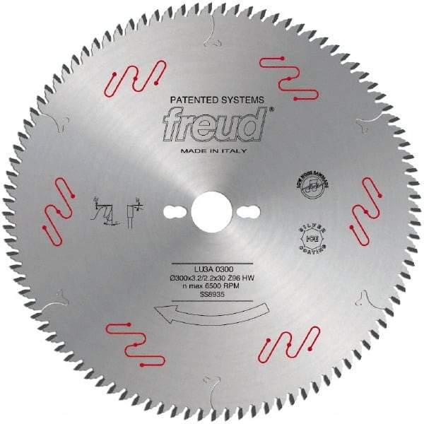 Freud - 300mm Diam, 30mm Arbor Hole Diam, 96 Tooth Wet & Dry Cut Saw Blade - Carbide-Tipped, Standard Round Arbor - A1 Tooling